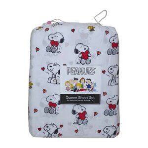 Peanuts Snoopy Hearts Queen Sheet Set Bedding Berkshire Romantic Valentines